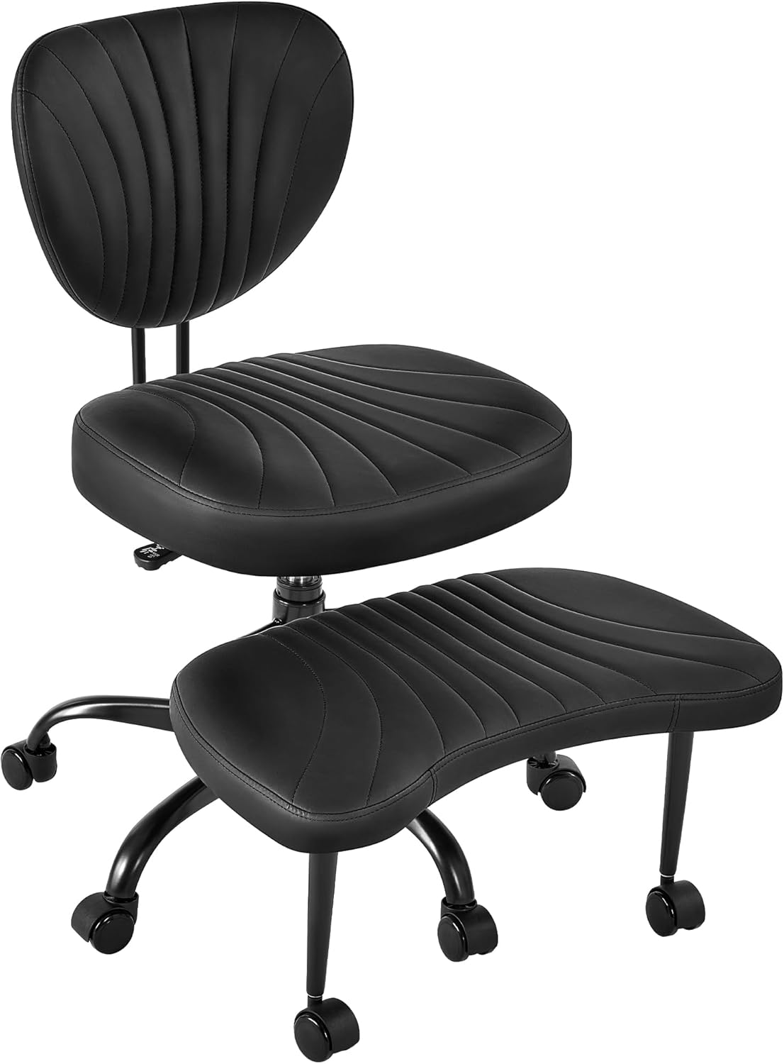 Cross Legged Office Chair, Ergonomic Criss Cross Chair with Wheels, 360° Swivel Height-Adjustable Meditation Chair for Yoga & ADHD, Wide Kneeling Chair with Strong Lumbar Support (Black) BPY01B Visit the BEWISHOME Store