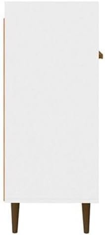 Manhattan Comfort Bradley Buffet Cabinet with Storage, Mid Century Modern Sideboard with 4 Shelves and Soft Close Doors, TV Stand Media Console for up to 50" Screens, 53.54" Long, White