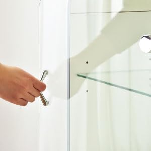 PaletteLife Figurine-Case 4 Tiers Collection-Case Mirror-Backboard Woodgrain Pink BLT-612PK