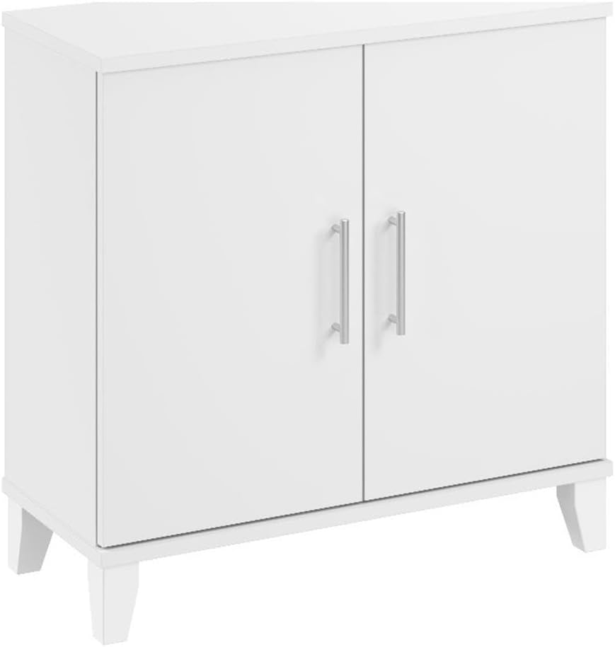 Bush Furniture Somerset Small Accent Storage Cabinet with Doors and Shelves in White, 2 Door Organizer for Home Office, Living Room, Kitchen Pantry, Entryway