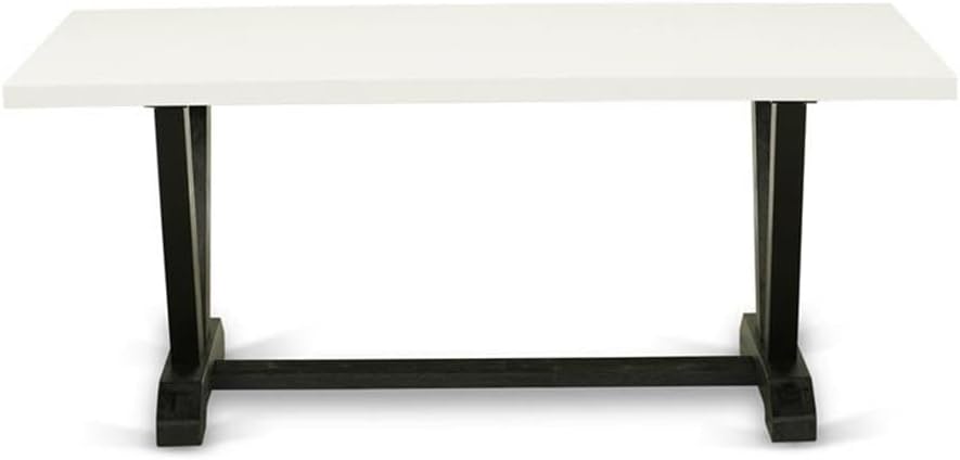 East West Furniture VT627 V-Style Modern Dining Table - a Rectangle Kitchen Table Top with Stylish Legs, 40x72 Inch, Multi-Color