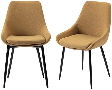 Dining Chairs Set of 2 Ergonomic Living Room Chairs Yellow Kitchen Chairs,Loads Up to 270lbs,Quick Assembly,Dining Room Chairs with Arms for Kitchen,Dining, Bedroom, Living Room