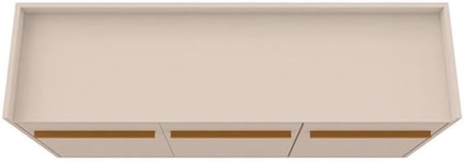 Manhattan Comfort Bradley Buffet Cabinet with Storage, Mid Century Modern Sideboard with 4 Shelves and Soft Close Doors, TV Stand Media Console for up to 50" Screens, 53.54" Long, Off White