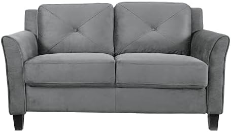Lifestyle Solutions Harrington Loveseat, Dark Grey