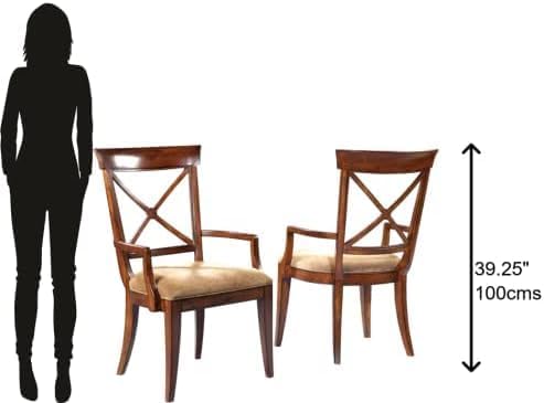 Hekman European Legacy Accent Armchair – Wooden Frame, Lightly Distressed, Upholstered, Vintage Home Decor Accent Chair with Arms, Comfortable Seating for Living Room, Farmhouse, & Office Use, Brown