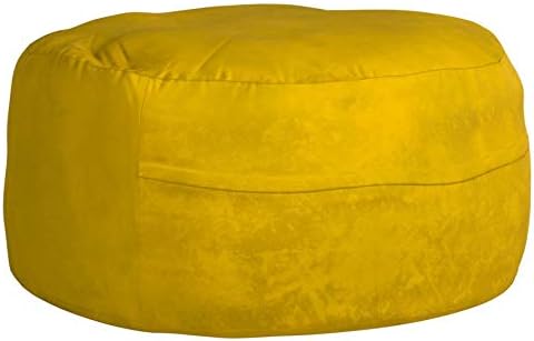 Chill Sack Bean Bag Chair - 5' Giant Memory Foam Lounge Chair with Soft Microfiber Cover – Cozy Furniture for Living Room, Dorm, & Kids' Rooms – Comfortable 5 Ft, Microsuede Lounge Sofa, Lemon