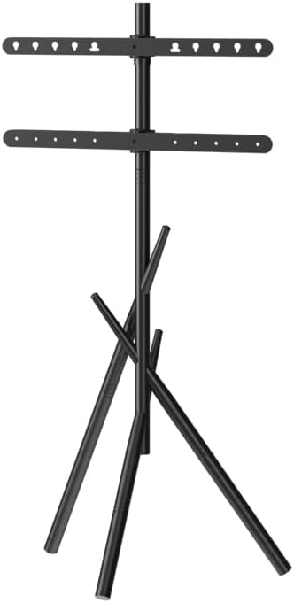 Easel Art TV cart for 43-90 inch TVs Triangular 3-Leg TV Cart with Height Adjustable 60KG Capacity Portable Floor cart for Living Room LS600B