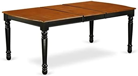 East West Furniture DOVE9-BCH-W 9 Piece Modern Dining Table Set Includes a Rectangle Wooden Table with Butterfly Leaf and 8 Kitchen Dining Chairs, 42x78 Inch, Black & Cherry