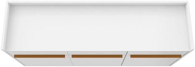 Manhattan Comfort Bradley Buffet Cabinet with Storage, Mid Century Modern Sideboard with 4 Shelves and Soft Close Doors, TV Stand Media Console for up to 50" Screens, 53.54" Long, White