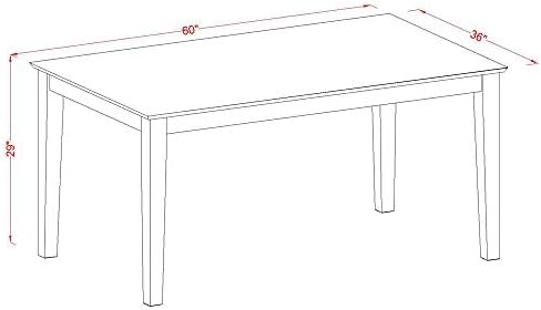 East West Furniture CAPF7-CAP-C 7 Piece Dining Table Set Consist of a Rectangle Dining Room Table and 6 Linen Fabric Upholstered Chairs, 36x60 Inch, Cappuccino