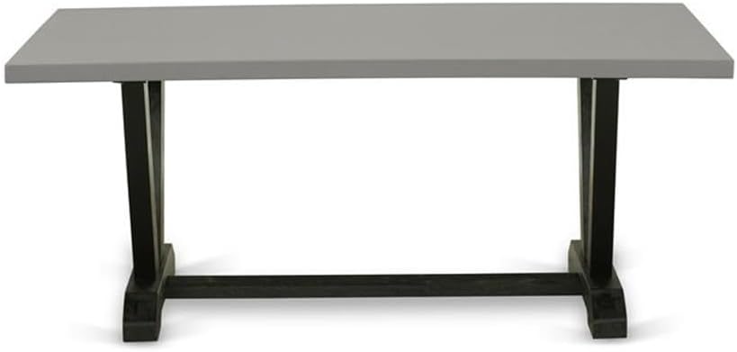 East West Furniture VT697 V-Style Modern Kitchen Table - a Rectangle Dining Table Top with Stylish Legs, 40x72 Inch, Multi-Color