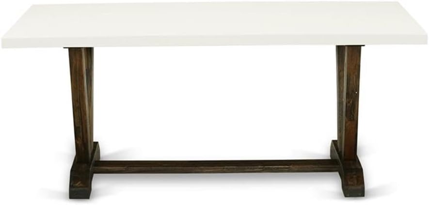 East West Furniture VT727 V-Style Kitchen Table - a Rectangle Dining Table Top with Stylish Legs, 40x72 Inch, Multi-Color