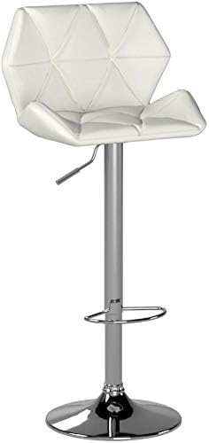 Roundhill Furniture Glasgow Contemporary Tufted Adjustable Height Hydraulic White Bar Stools, Set of 2