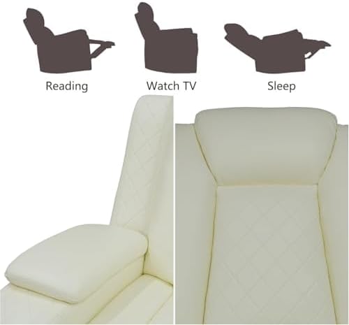 Oversized Power Recliner Chair, Multifunction Recliners Chair with Home Theater Seating, Oversized Single Electric Recliner Furniture for Living Room Apartment Home Theater, Deep White