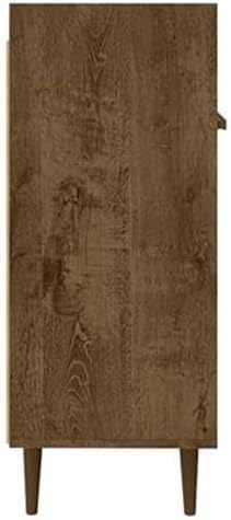 Manhattan Comfort Bradley Buffet Cabinet with Storage, Mid Century Modern Sideboard with 4 Shelves and Soft Close Doors, TV Stand Media Console for up to 50" Screens, 53.54" Long, Rustic Brown