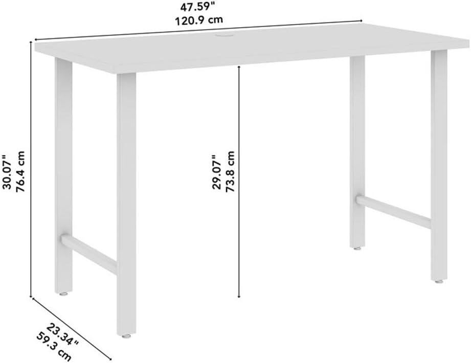 Bush Business Furniture Hustle 48W x 24D Computer Desk with Metal Legs in Natural Elm, Modular Office Table for Home and Professional Workspace
