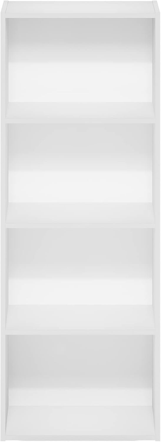 Furinno Luder Bookcase / Book / Storage, 4-Tier, White