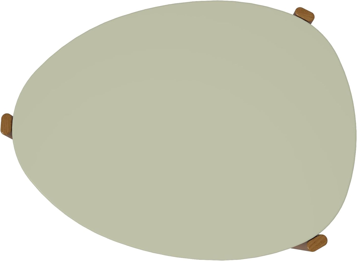 Manhattan Comfort Gales Mid Century Modern Coffee Table with Oval Triangle Shaped Top, Accent Furniture for Living Room Made from Solid Eucalyptus Wood, Pistachio Green