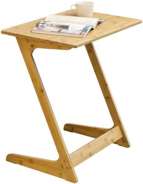 Forevich Tv Tray Table End Couch Table Snack Desk Sofa Side Table Office Furniture Z Shape Natural