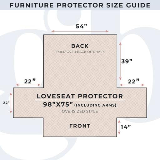 Reversible Floral Patchwork Furniture Protector Scalloped Edge Stain Resistant Printed Furniture Protector Maribel Collection (Loveseat, Gray/Aqua)