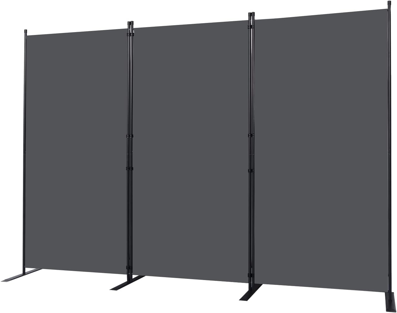 Room Divider, 3 Panel Folding Privacy Screens with Wider Support Feet, 6 Ft Portable Room Partition for Room Separator, 102" W X 71" H, Grey