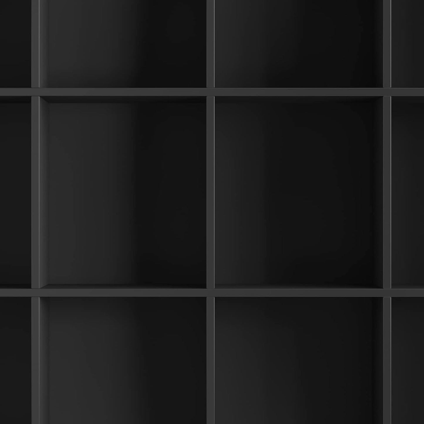 SIMPLIHOME Acadian Bookcase - 57 inch Tall 12-Cube Solid Wood Storage Display Unit in Black, Transitional Cube Organizer for Living Room, Study Room or Office with Fixed Shelves and Tapered Legs