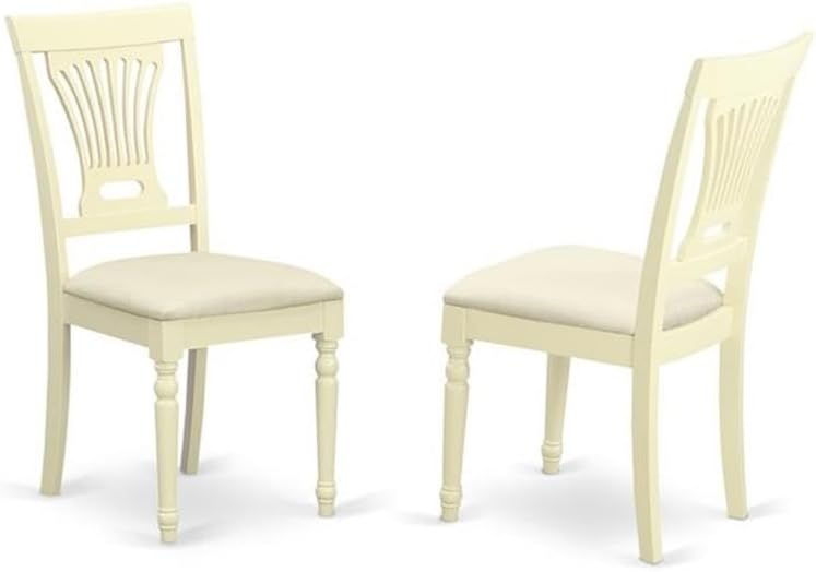 East West Furniture PLAI5-WHI-C 5 Piece Kitchen Table & Chairs Set Includes an Oval Dining Room Table with Butterfly Leaf and 4 Linen Fabric Upholstered Chairs, 42x78 Inch, Buttermilk & Cherry