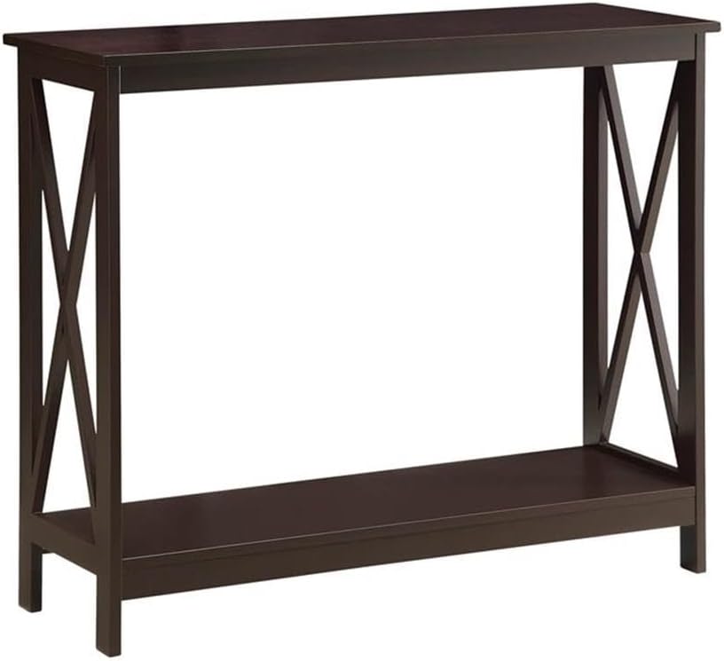 Convenience Concepts Oxford Console Table 39.5" - Sofa Table with Storage Shelf, Transitional Entryway Hall Table for Living Room and Bedroom, Display Foyer Table, Espresso