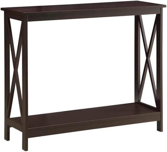 Convenience Concepts Oxford Console Table 39.5" - Sofa Table with Storage Shelf, Transitional Entryway Hall Table for Living Room and Bedroom, Display Foyer Table, Espresso