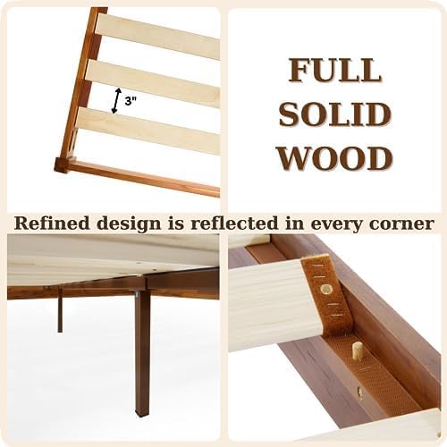 Dinkee Basic Bed Frame Without headboard - Caramel -Full