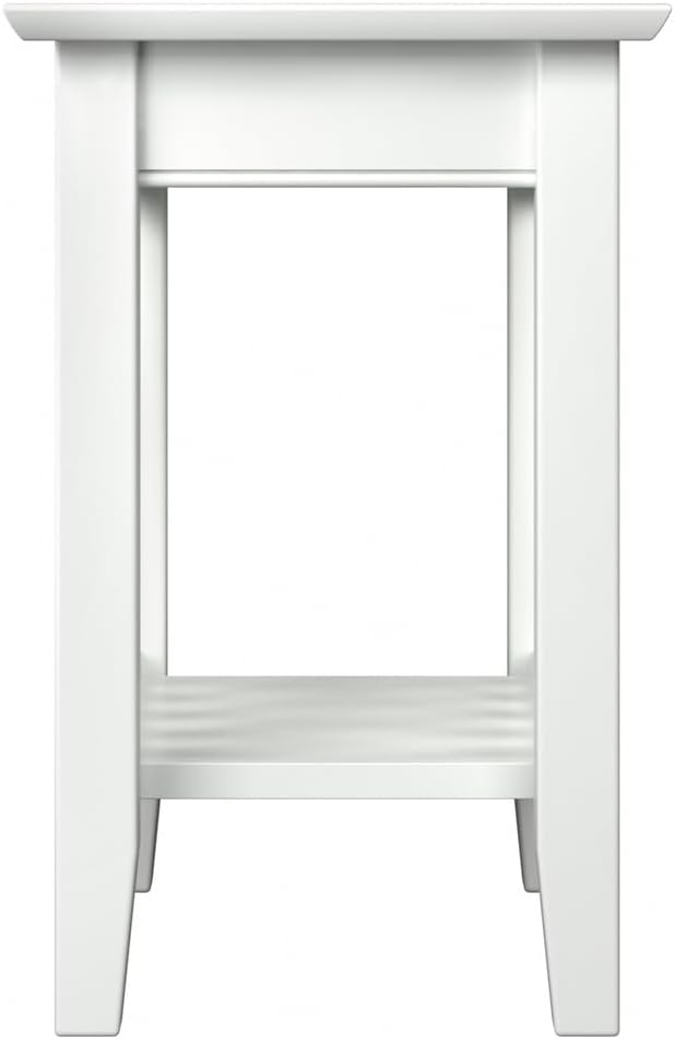 AFI, Mission Chair Side Table with Charging Station, White