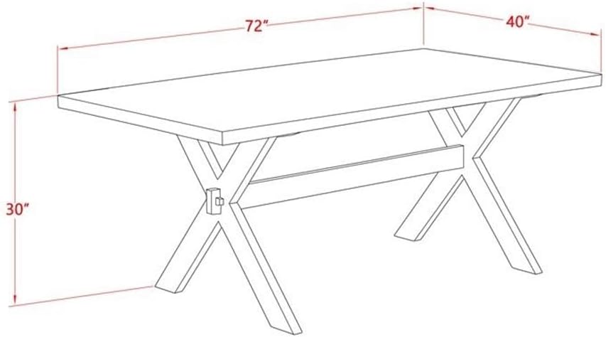 East West Furniture X027VE005-6 6 Piece Kitchen Table & Chairs Set Contains a Rectangle Wooden Table and 4 Grey Linen Fabric Parson Chairs with a Bench, 40x72 Inch, Multi-Color