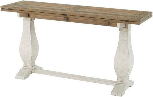 Martin Svensson Home Napa, Flip Top Sofa Console Table, White Stain and Reclaimed Natural