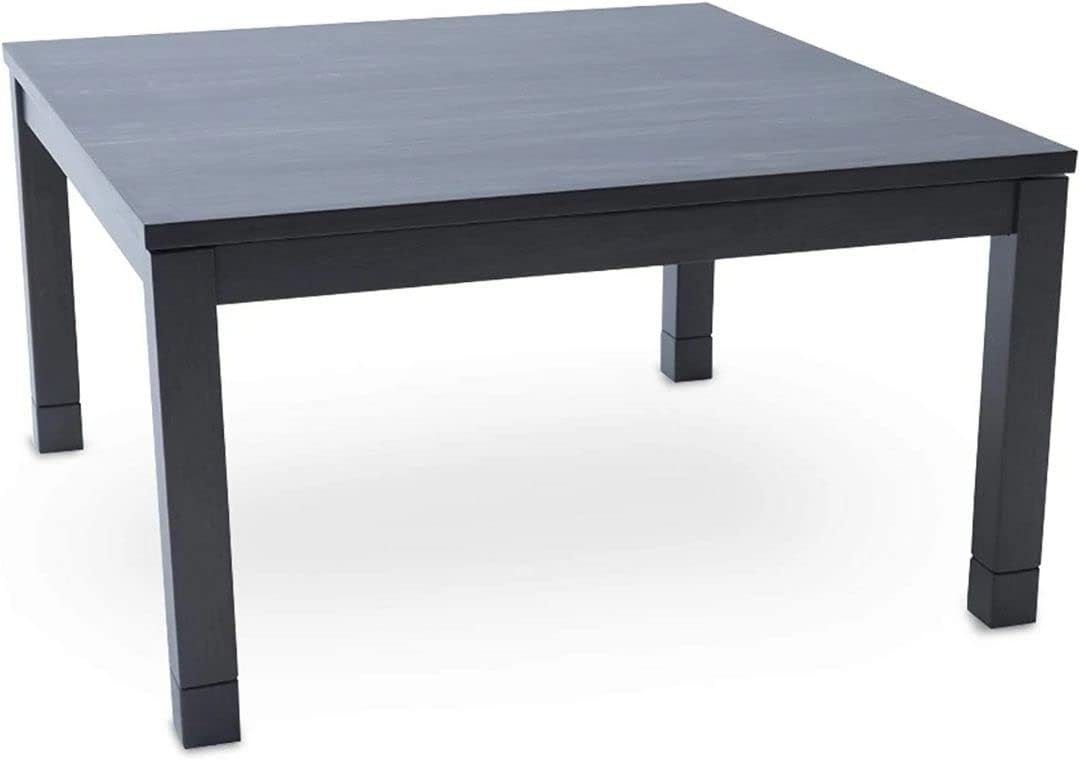 BJDesign Kotatsu - Japanese Heated Table - Wooden Chabudai Furniture with 120V Electric Heater - Low-Lying Dining and Work Desk with Temperature Control Knob (29x29in, Black)
