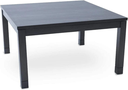 BJDesign Kotatsu - Japanese Heated Table - Wooden Chabudai Furniture with 120V Electric Heater - Low-Lying Dining and Work Desk with Temperature Control Knob (29x29in, Black)