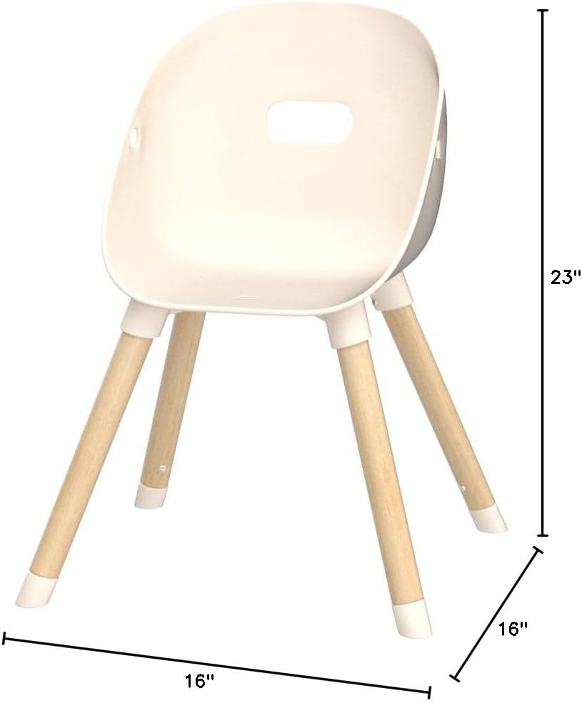 Lalo The Play Chair, Wooden and Non-Toxic Plastic Kids and Toddler Chair - Sturdy Bucket Seat and Easy to Clean Kids Chair with up to 200 lb. Weight Capacity, Set of 2 - Grapefruit