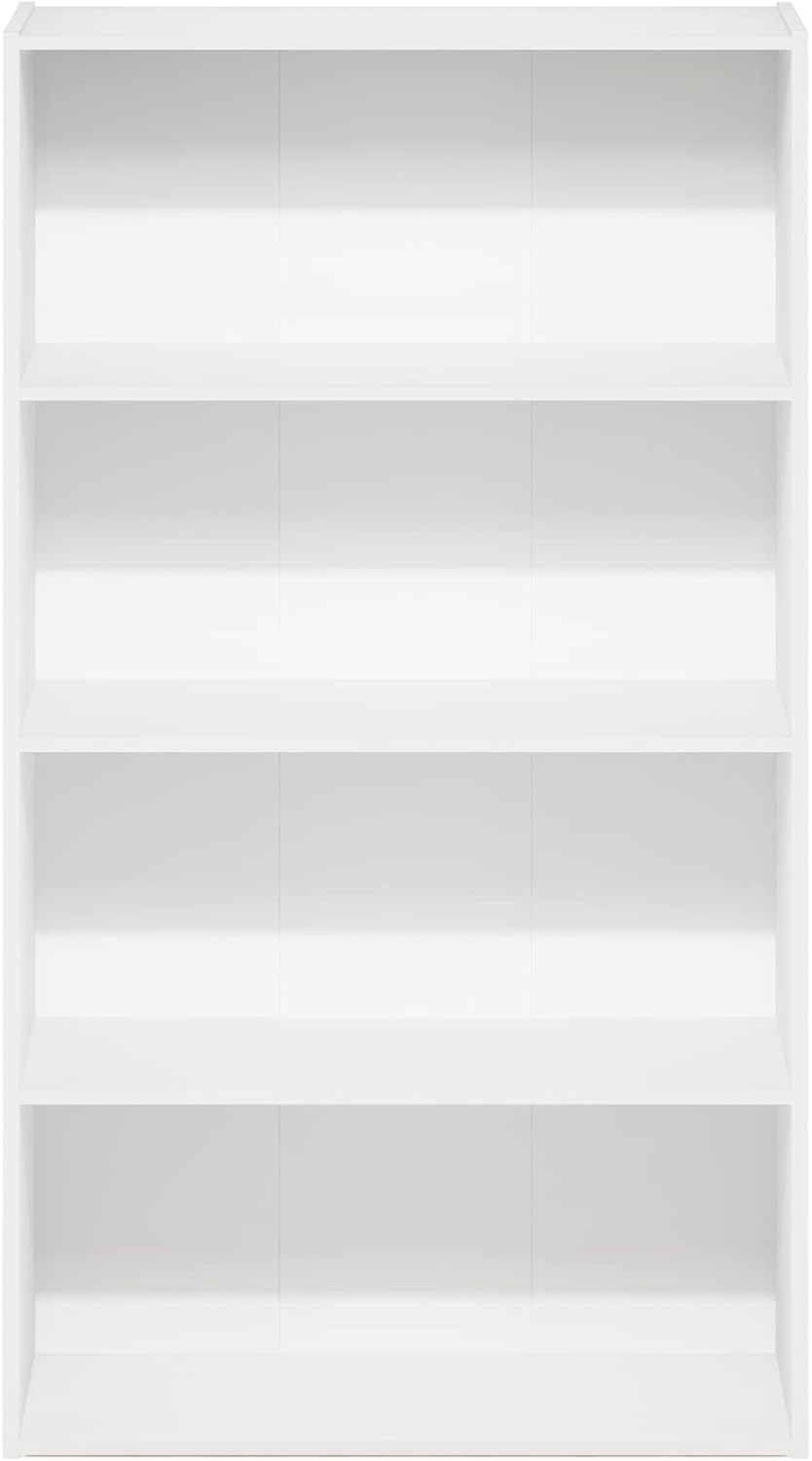 Furinno Pasir 4-Tier Bookcase/Bookshelf/Storage Shelves, White