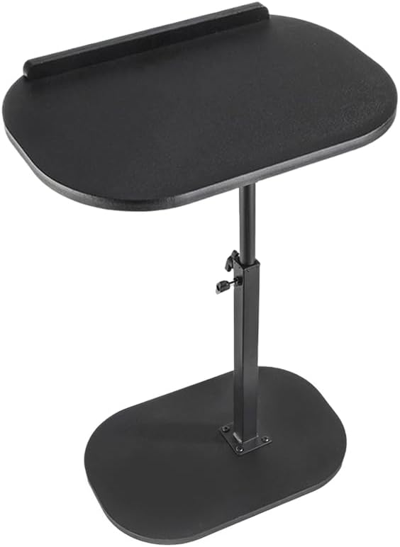 Comeon C-Shaped Tv Tray Pedestal Side Table, End Table Adjustable Height in Couch Living Room or Bedroomwith 360° Rotating Top for Small Spaces Bedside Night Stand Bedside Snack (Black)