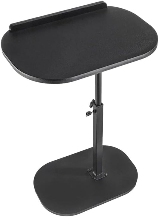 Comeon C-Shaped Tv Tray Pedestal Side Table, End Table Adjustable Height in Couch Living Room or Bedroomwith 360° Rotating Top for Small Spaces Bedside Night Stand Bedside Snack (Black)