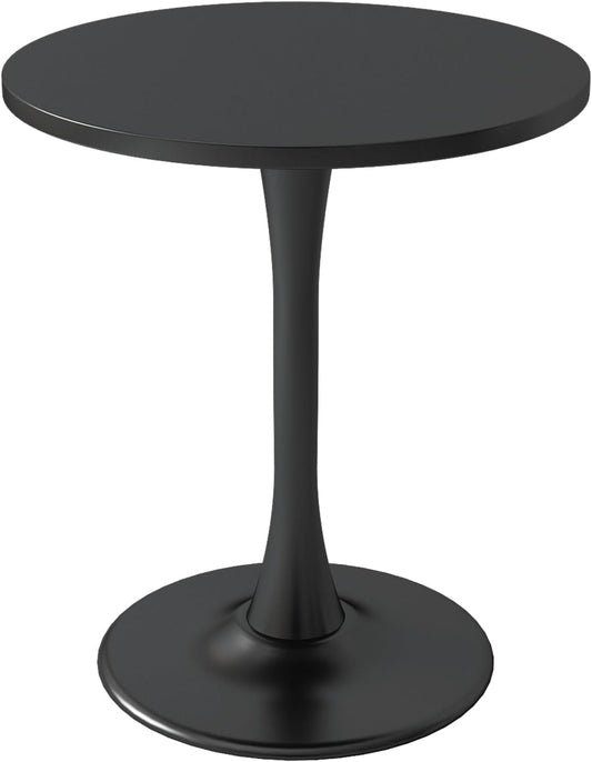24 inch Black Round Table Modern Dining Table Tulip Round Kitchen Table Mid Century Coffee Table for Living Room