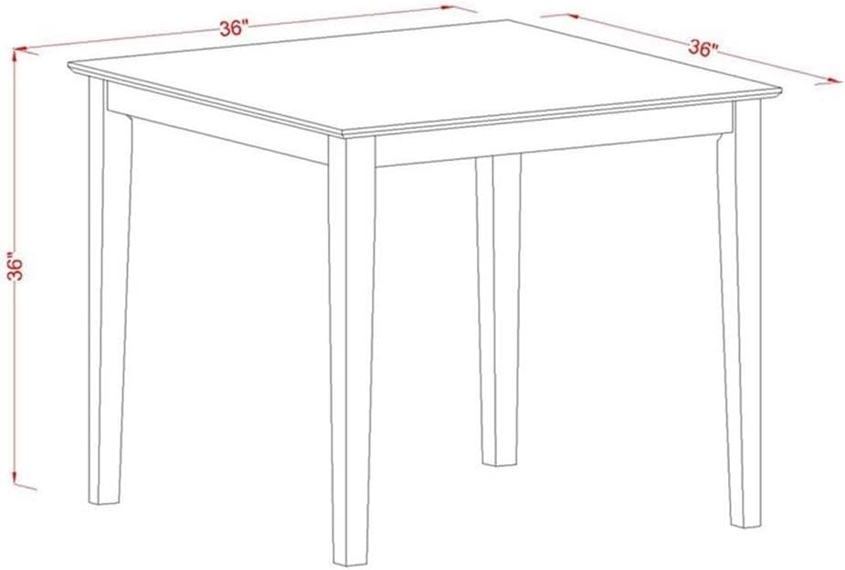 East West Furniture VNQU5-WHI-W 5 Piece Kitchen Counter Set Includes a Square Dining Room Table and 4 Dining Chairs, 36x36 Inch, Buttermilk & Cherry