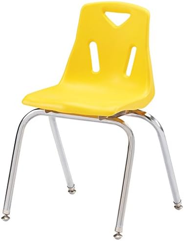 Jonti-Craft Berries 8148JC1007 Stacking Chair with Chrome-Plated Legs, 18" Height, Yellow