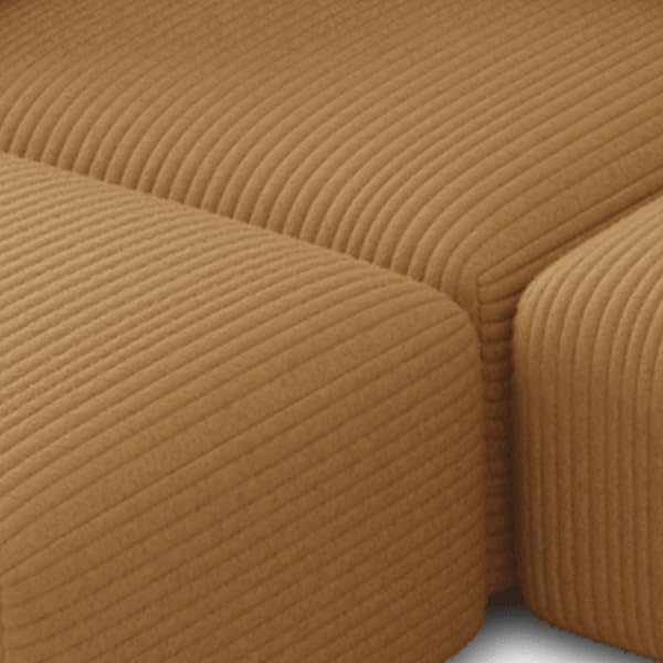 Acanva Convertible Modular Sectional Sofa with Movable Ottomans, Free Combination Corduroy Couch for Living Room Apartments, U-Shaped, Yellow