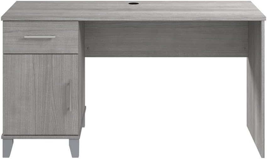 Bush Furniture Somerset 54W Office Desk with Drawer and Storage Cabinet in Platinum Gray | Computer Table for Home Office Workspace