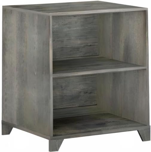 Max & Lily Modern Farmhouse 2-Shelf Bookcase, Solid Wood Bookshelves for Kids Bedroom, Driftwood