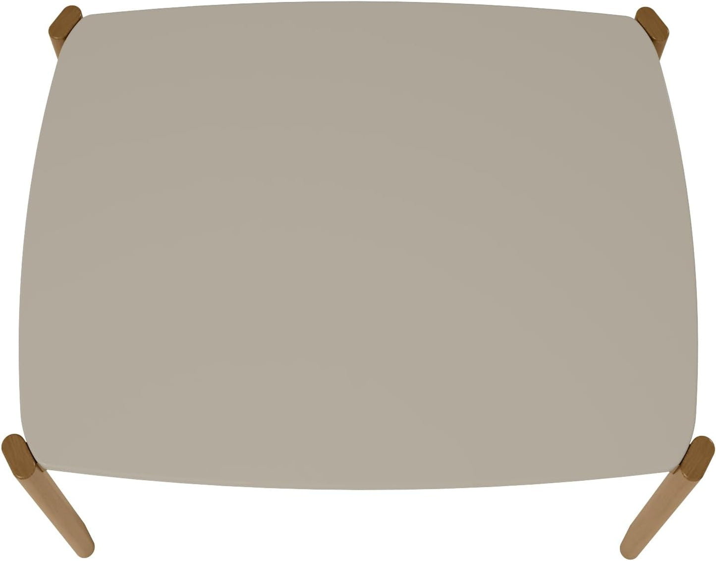 Manhattan Comfort Gales 47-Inch Mid Century Modern Dining Table for 2-4 Person, Unique Minimalist Home Furniture with Solid Eucalyptus Wood Legs, Off White