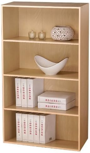 Furinno Pasir 4 Tier Open Shelf, Steam Beech