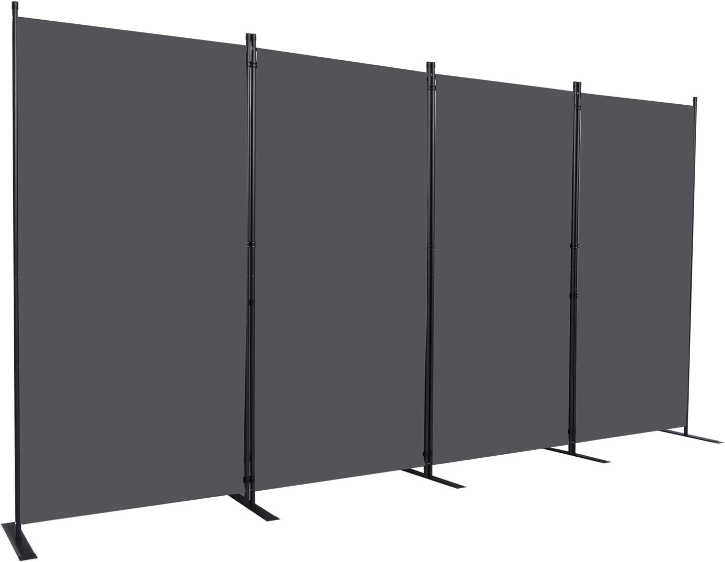 Room Divider, 4 Panel Folding Privacy Screens with Wider Support Feet, 6 Ft Portable Room Partition for Room Separator, 136" W X 71" H,Grey