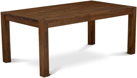 East West Furniture LM7-0N-T Lismore Dining Room Table - Rectangle Rustic Wood Table, 40x72 Inch, Walnut
