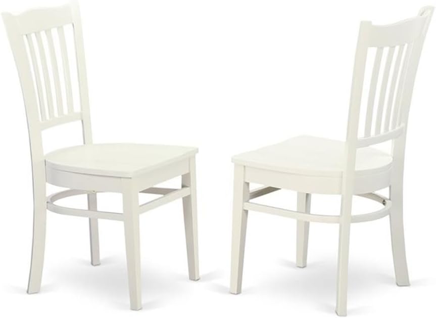 East West Furniture LGGR9-LWH-W 9 Piece Kitchen Table Set Includes a Rectangle Dining Table with Butterfly Leaf and 8 Dining Room Chairs, 42x84 Inch, Linen White